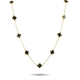 Van Cleef & Arpels Pure Alhambra 18K and Onyx Necklace