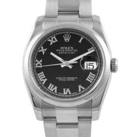 Rolex Datejust 36mm Stainless Steel Black Dial Watch Ref. 116200