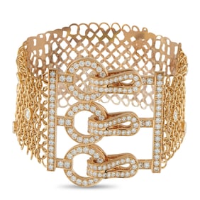 Cartier Agrafe 3.95ctw Diamond and 18K Bracelet