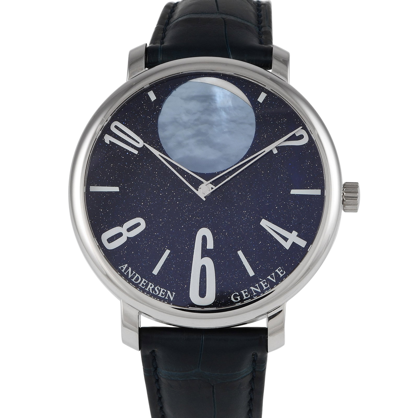 Andersen Geneve Kamar The Moon 18K Watch (Only 20 Produced): Andersen Geneve Kamar The Moon La Grande Lune Limited Edition 18K White Gold Watch (Only 20 Produced) - Created in an ultra-limited series of just 20 pieces, the Andersen Geneve Kamar "La Grande Lune"