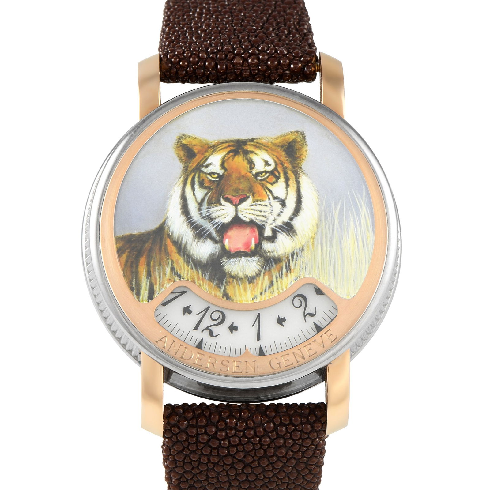 Andersen Geneve Montre Tact Tiger Piece Unique 18K Watch (1 of 4)