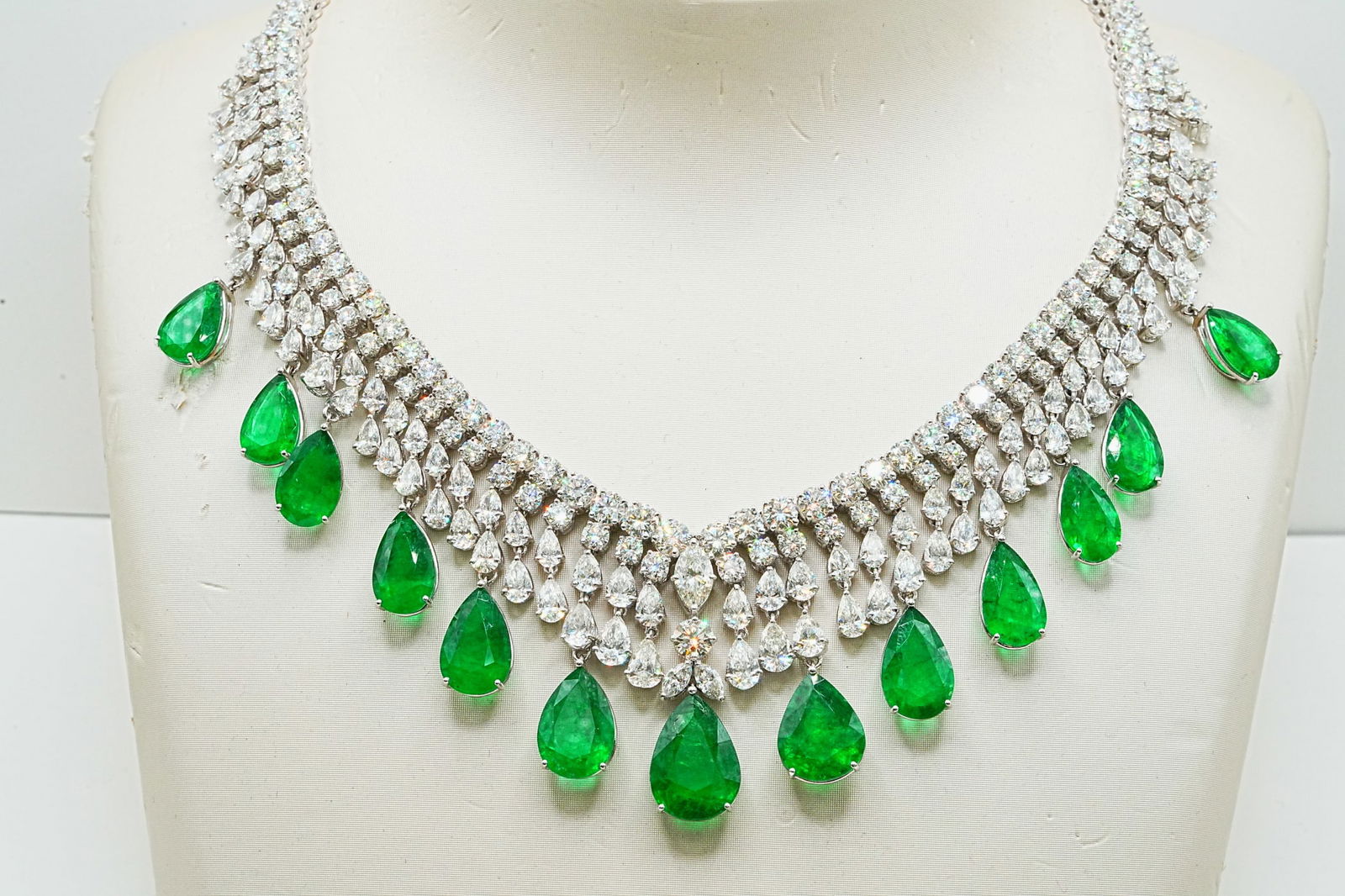 49.10ctw Emerald, 59.80ctw Diamond and 18K Necklace (1 of 6)