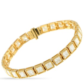 13.20ctw Diamond and 18K Yellow Gold 7" Bracelet