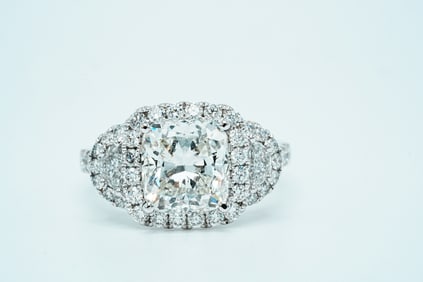 3.05ct VS1/I GIA Diamond, 1.06ctw Diamond and 18K Ring