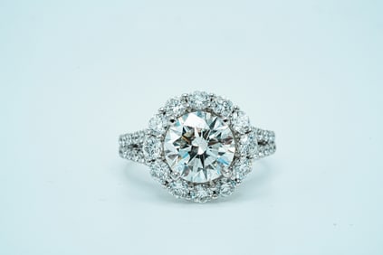 2.70ct GIA SI1/I Diamond, 1.50ctw Diamond and 18K Ring