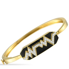 David Webb 18K, Diamond and Enamel Skip Bracelet