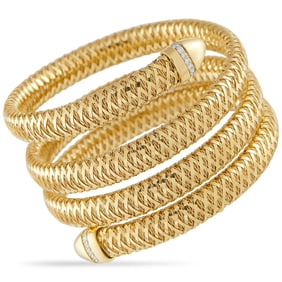 Roberto Coin Primavera 18K Coil Bracelet W/Diamonds