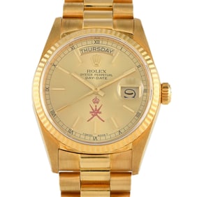 Rolex Day-Date 36 Champagne Khanjar Dial Watch Ref. 18038