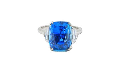 10.65ct GIA No Heat Ceylon Sapphire, 0.45ctw VVS2/D Diamond Ring