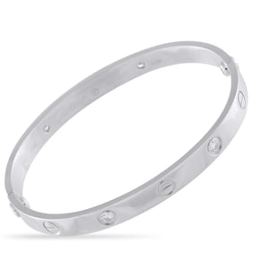 Cartier LOVE 18K White Gold 4-Diamond Bracelet