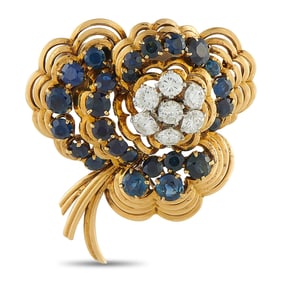 Van Cleef & Arpels 4.00ctw Sapphire, 1.50ctw Diamond 18K Brooch