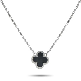 Van Cleef & Arpels Pure Alhambra 18K and Onyx Necklace