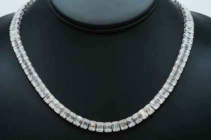 22.75ctw Diamond and 18K White Gold 16.5" Necklace