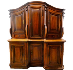 Large Continental Baroque Revival Walnut Cabinet