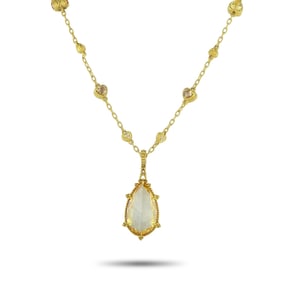 Judith Ripka 0.65ctw Diamond, Citrine and 18K Necklace