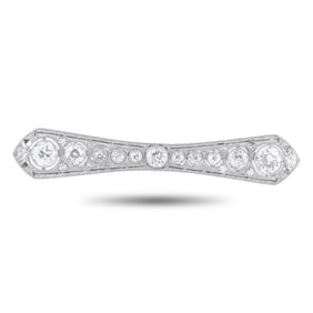 3.50ctw Diamond, Platinum and 14K Art Deco Brooch