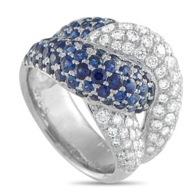 2.45ctw Blue Sapphire, 1.70ctw Diamond and 18K Ring