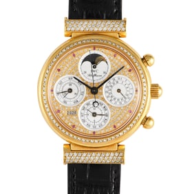 IWC Da Vinci Perpetual Diamond Dial Yellow Gold Watch 9L53