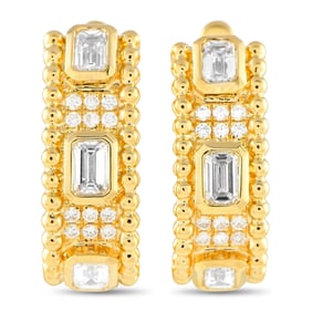2.25ctw Diamond and 18K Yellow Gold Hoop Earrings