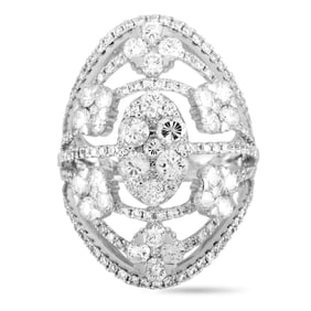 3.85ctw VS2-SI1/G-H Diamond and 18K White Gold Ring