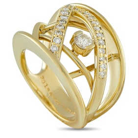 Jose Hess 0.65ctw Diamond and 18K Yellow Gold Ring
