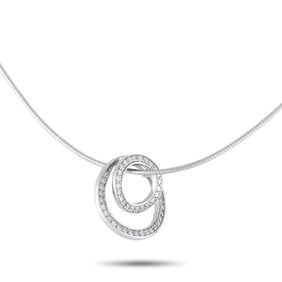 Movado 0.75ctw Diamond and 18K White Gold 15" Necklace
