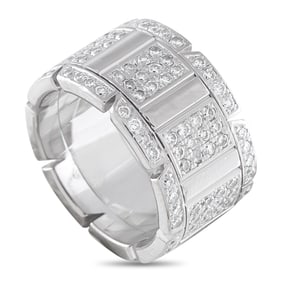 Cartier Diamond and 18K White Gold Wide Band Ring