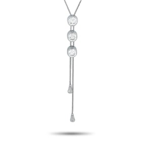 1.50ctw Diamond and 18K White Gold Lariat Necklace