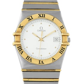 Omega Constellation Date White Dial Two Tone Watch