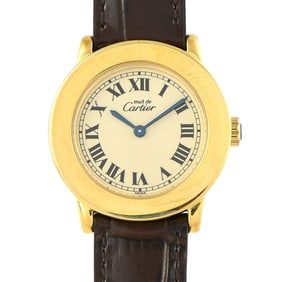 Cartier Must de Cartier Ronde Roman Dial Vermeil Watch