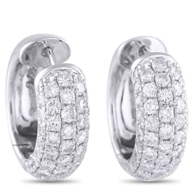 2.00ctw Diamond and 18K White Gold Huggie Earrings