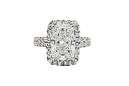 5.19ct IGI VS1/F Lab Diamond, 0.95ctw Diamond 18K Ring