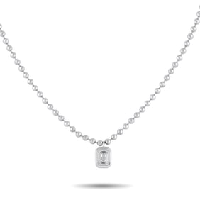 18K White Gold and 0.50ctw Diamond 17.5" Necklace
