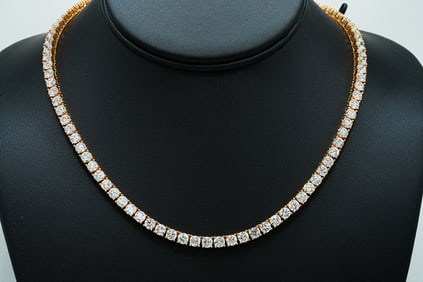 28.07ctw Lab Grown Diamond 18K Yellow Gold Necklace