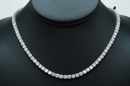 23.00ctw Lab Grown Diamond and 18K White Gold Necklace