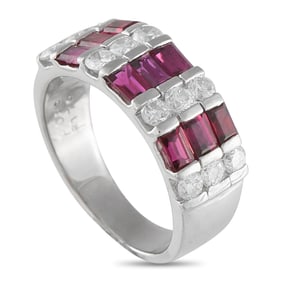 1.80ctw Ruby, 0.80ctw Diamond and Platinum Ring