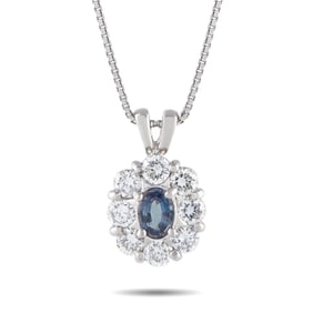 Platinum, 0.40ctw Diamond and Alexandrite 16" Necklace