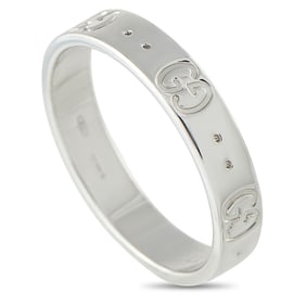 Gucci Icon 18K White Gold Ring