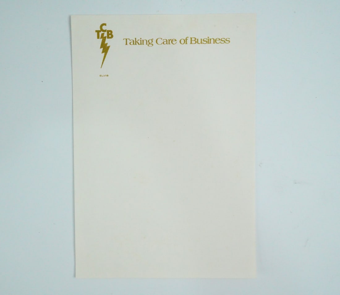 Elvis Presley Personal "TCB" Letterhead