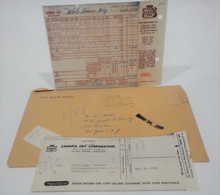 John F. Kennedy White House Canada Dry Invoice