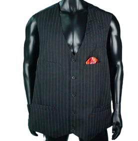 Leslie West (Mountain) Stage Worn Pinstripe Suit Vest