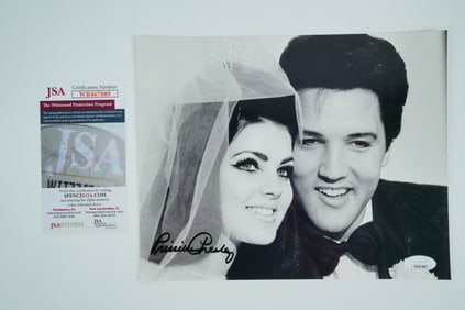 Priscilla Presley Signed Wedding Photo (JSA Certified)
