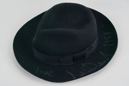 Michael Jackson Signed Custom Black Wool Fedora