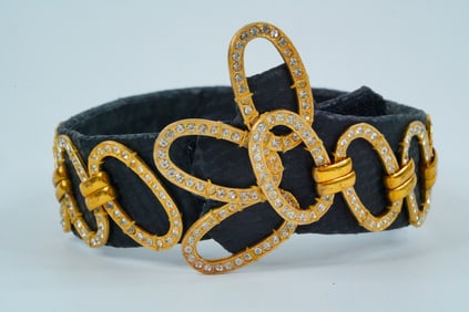 Mary Wilson's Leather and Gold Tone Bracelet