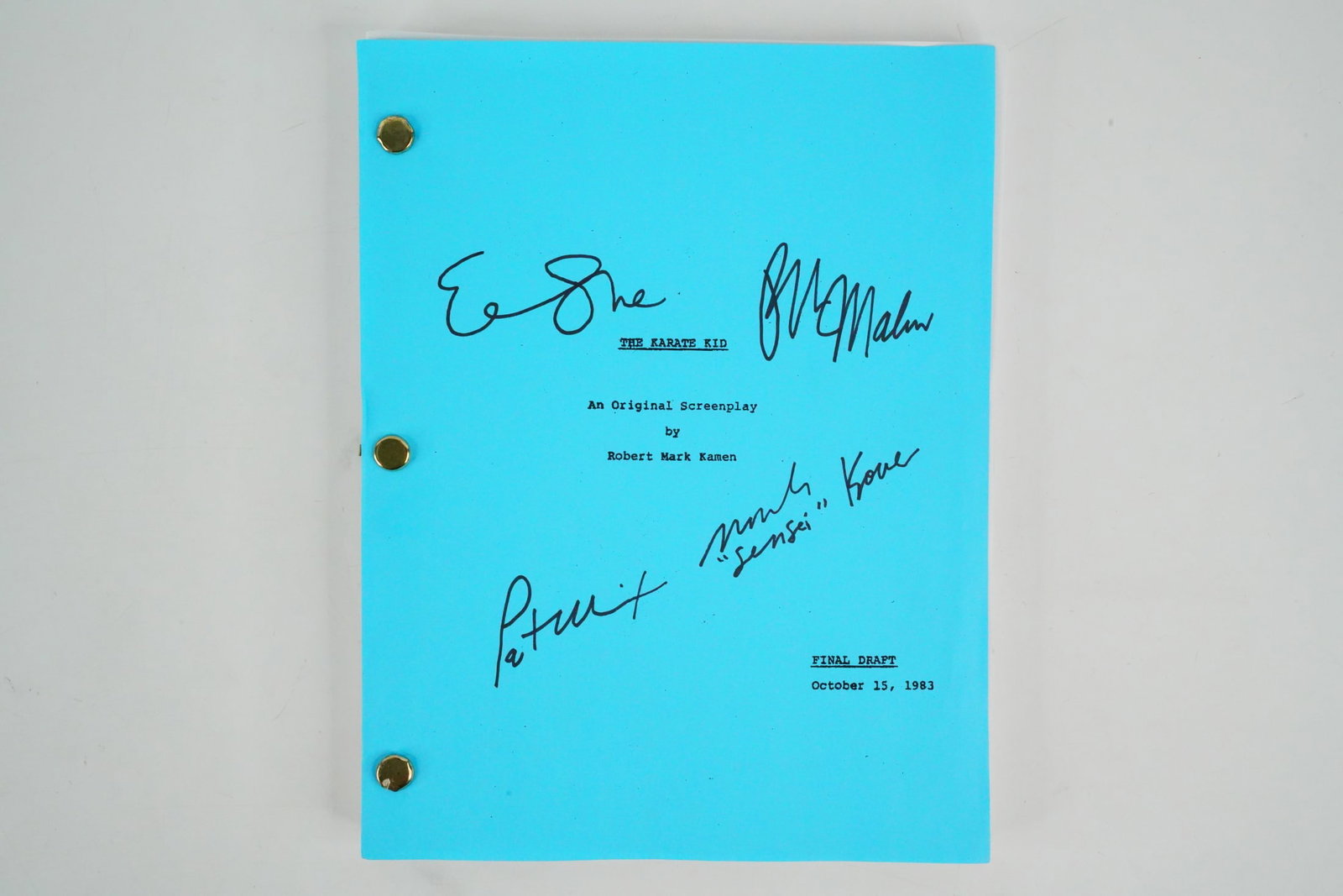 The Karate Kid Cast Signed Final Draft Screenplay (1 of 5)