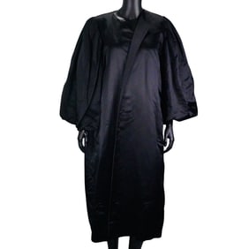 Arlene Dahl Custom Made Heavy Silk Satin Black Jacket
