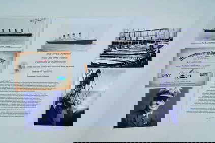 RMS Titanic Lifeboat #12 Wood Fragment, Signed Ephemera