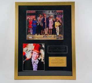 Willie Wonka-Cast Signed Photo Display W/COAs