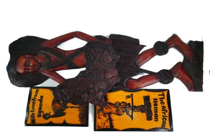 Group of African Set Decor Pieces From Star Wares Buyout