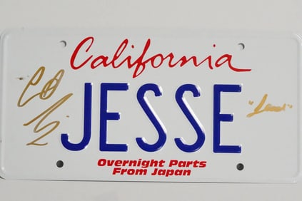 The Fast and the Furious Signed "Jesse" License Plate